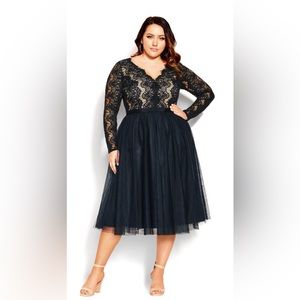 City Chic Lace and Tulle Dress